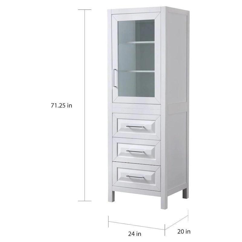Daria Linen Tower with Cabinet Storage and 3 Drawers