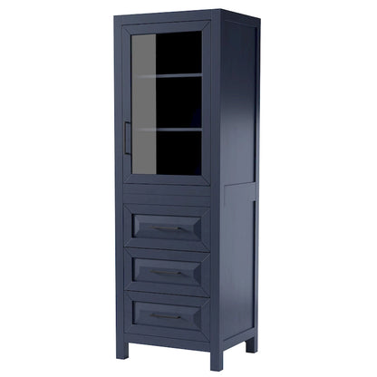 Daria Linen Tower with Cabinet Storage and 3 Drawers