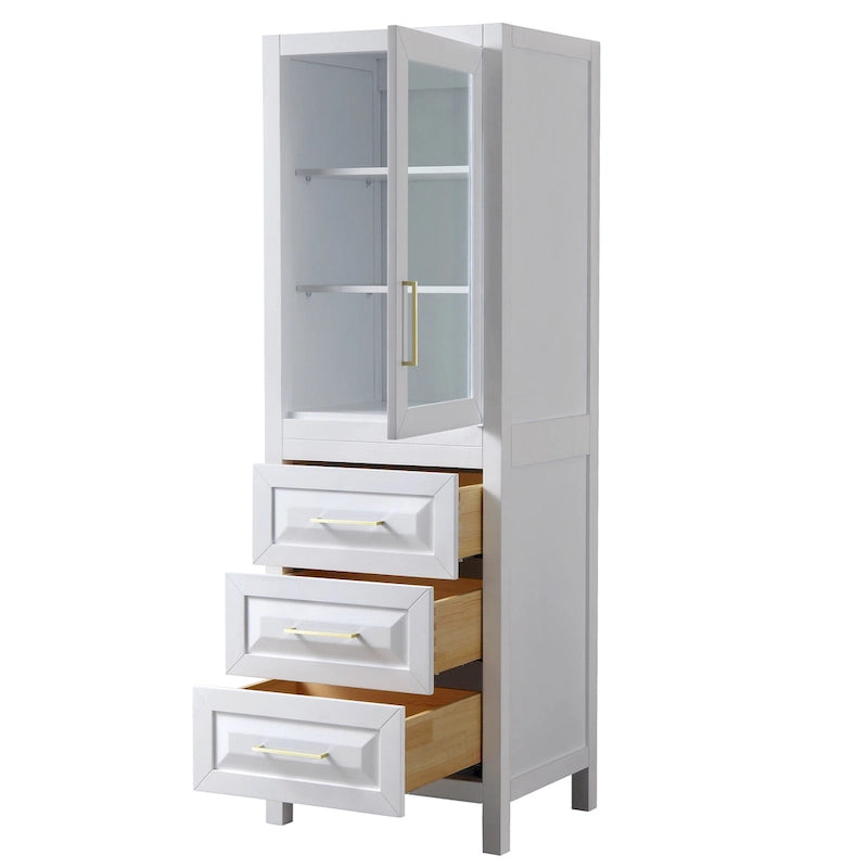 Daria Linen Tower with Cabinet Storage and 3 Drawers