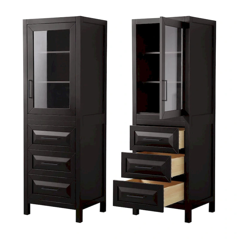 Daria Linen Tower with Cabinet Storage and 3 Drawers