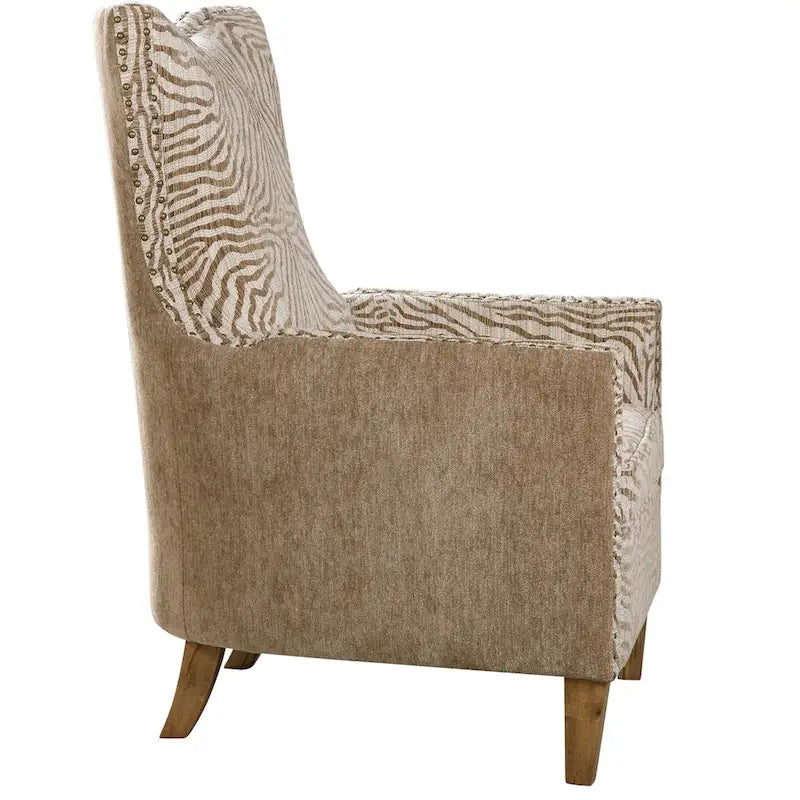 Uttermost Kiango Airy Neutrals Animal Pattern Arm Chair