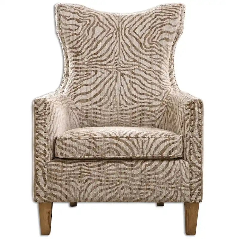 Uttermost Kiango Airy Neutrals Animal Pattern Arm Chair