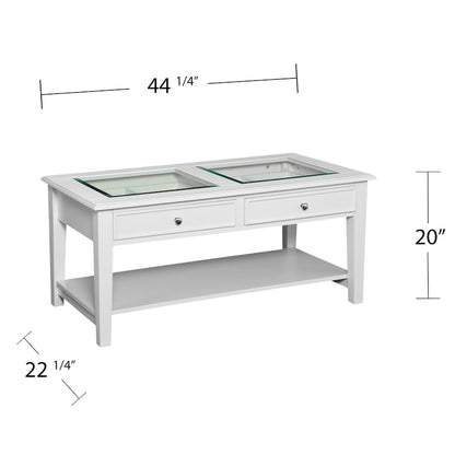 SEI Furniture Transitional Display Coffee Table with Storage