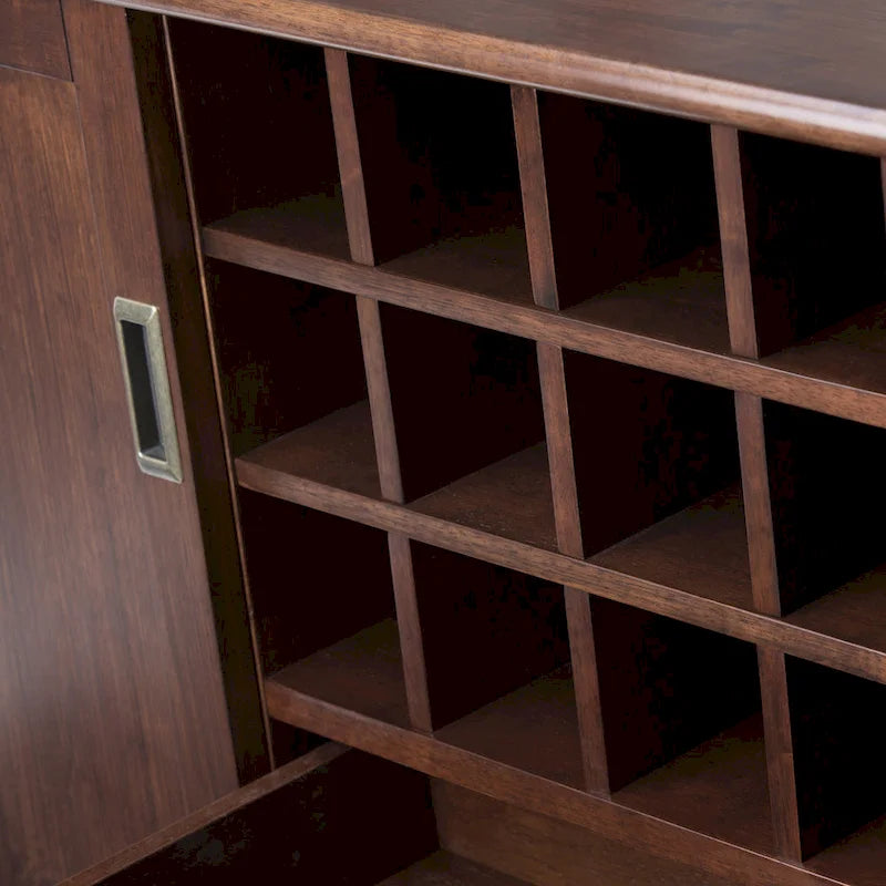 WYNDENHALL Tierney SOLID HARDWOOD 54 inch Wide Mid Century Modern Sideboard Buffet and Winerack - 54 W x 17 D x 36 H