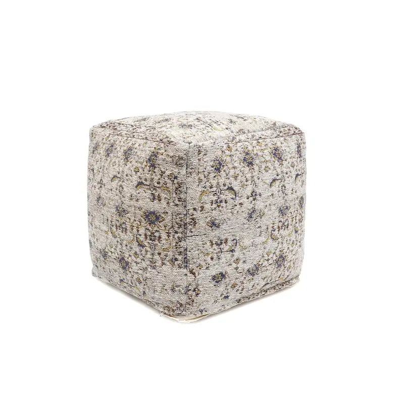 Pasargad Home Grandcanyon Premium Cotton Pouf, Toupe