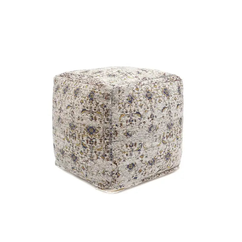 Pasargad Home Grandcanyon Premium Cotton Pouf, Toupe