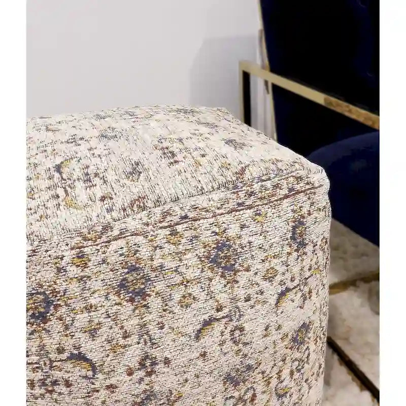 Pasargad Home Grandcanyon Premium Cotton Pouf, Toupe