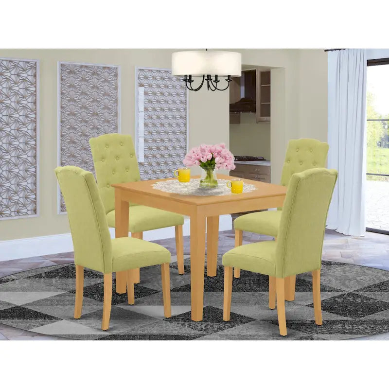 East West Furniture Dining Set - a Dining Table and Dining Room Chairs - (Finish & Pieces Option)