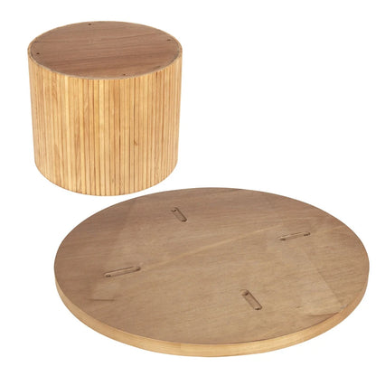 Round Wood Coffee Table Circle Pedestal Table