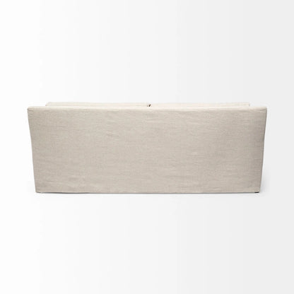 Denly Beige Fabric Slipcover w/ Double Stacked Back Cushions Sofa - 92.5W x 38.2D x 34.5H