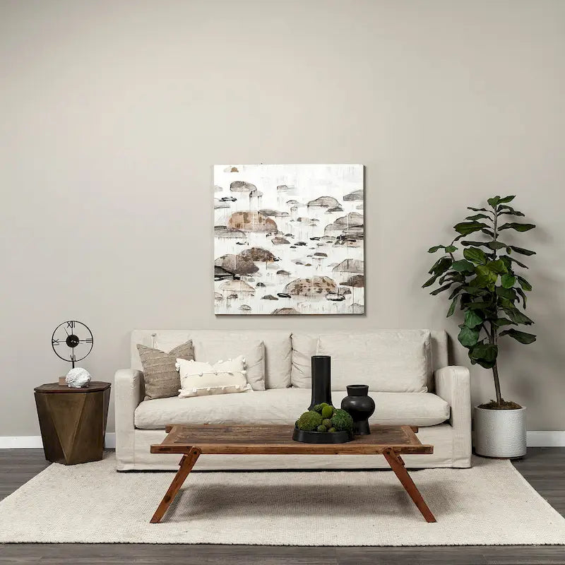 Denly Beige Fabric Slipcover w/ Double Stacked Back Cushions Sofa - 92.5W x 38.2D x 34.5H