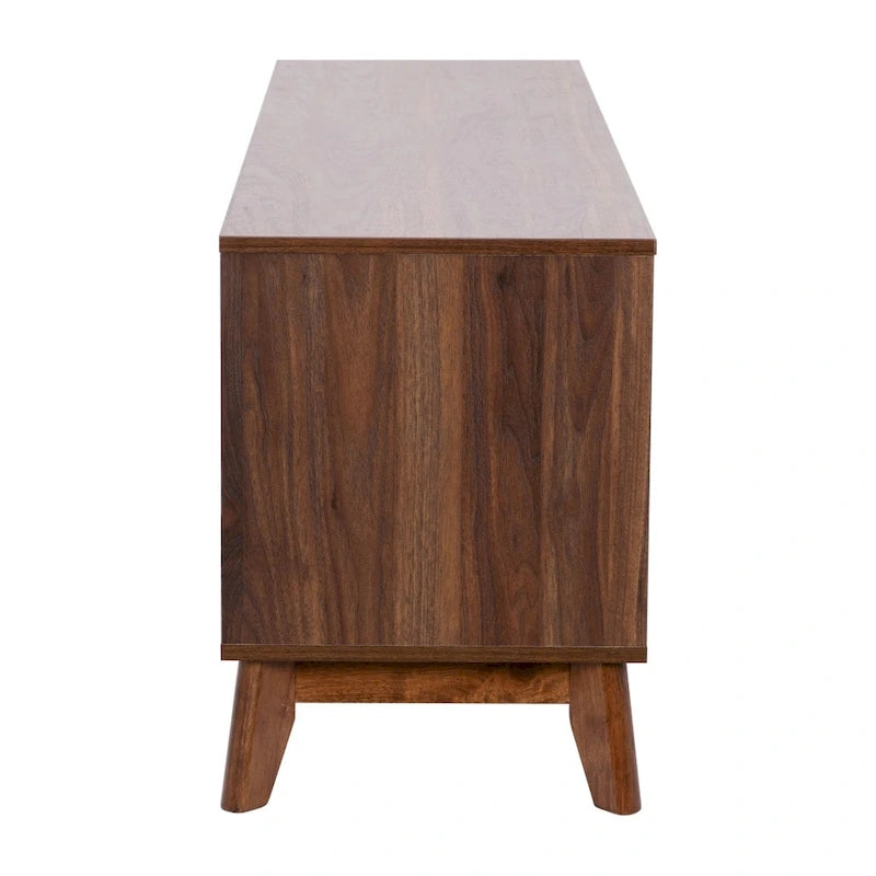 TV Stand with Adjustable Middle Shelf - Dual Soft Close Storage Doors