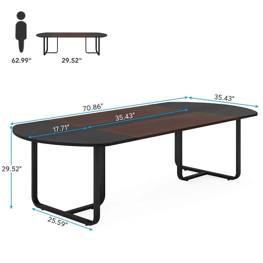 70.86 Modern Oval Curved Executive Computer Desk for Home Office