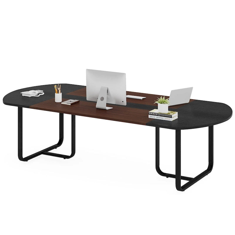 70.86 Modern Oval Curved Executive Computer Desk for Home Office