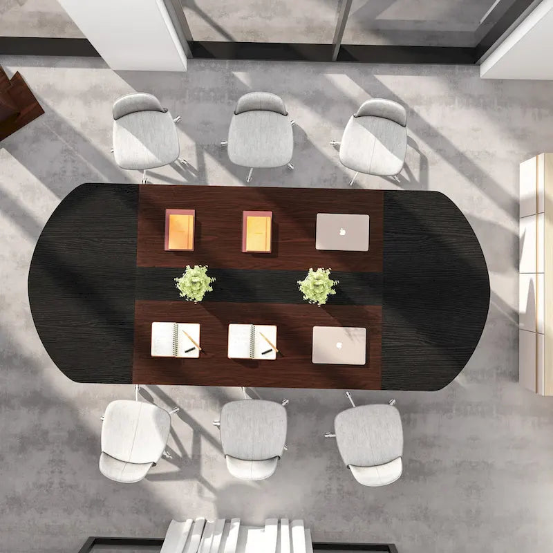 70.86 Modern Oval Curved Executive Computer Desk for Home Office