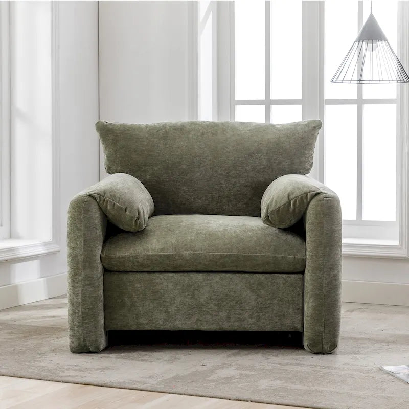 38.6'W Modern Style Chenille Oversized Armchair
