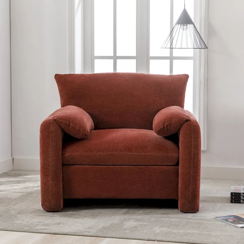 38.6'W Modern Style Chenille Oversized Armchair