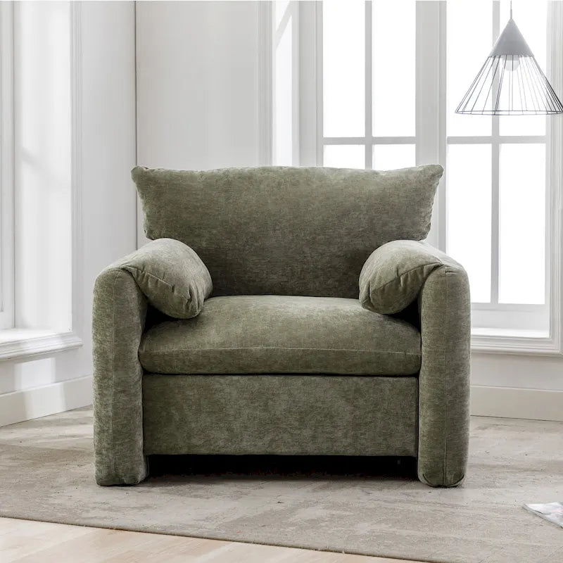 38.6'W Modern Style Chenille Oversized Armchair