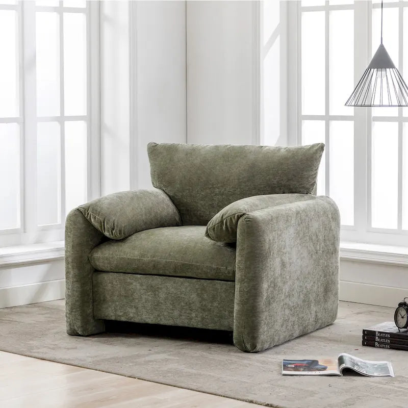 38.6'W Modern Style Chenille Oversized Armchair
