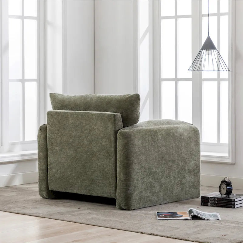38.6'W Modern Style Chenille Oversized Armchair