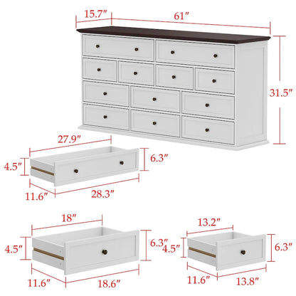 61W Legant 12-Drawer Dresser for Modern Home Decor Accent Cabinet