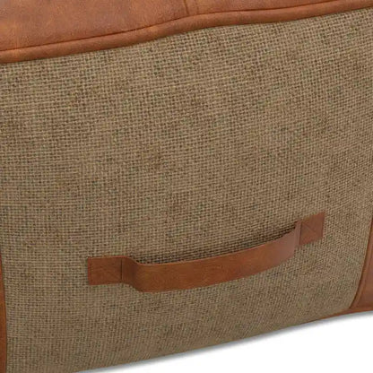 WYNDENHALL Castlebridge Boho Square Pouf in Tan Genuine Leather