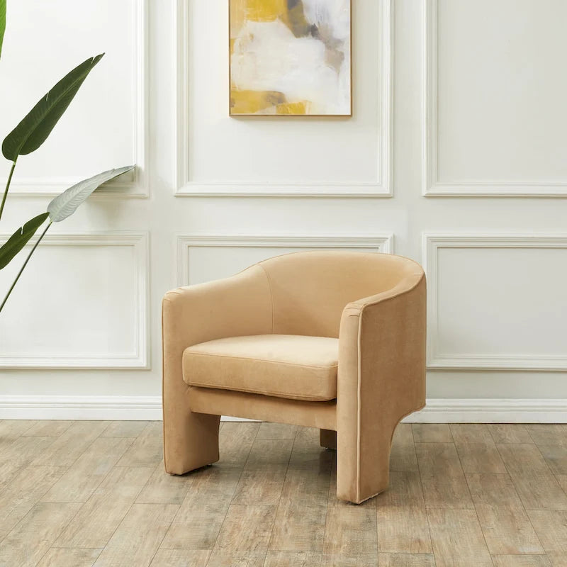 SAFAVIEH Couture Evchen Velvet Accent Chair - 30 W x 28 L x 30 H - 30Wx28Dx30H