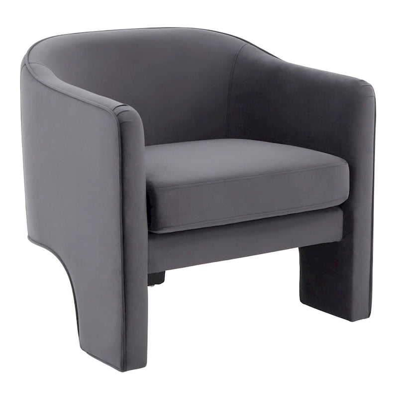 SAFAVIEH Couture Evchen Velvet Accent Chair - 30 W x 28 L x 30 H - 30Wx28Dx30H