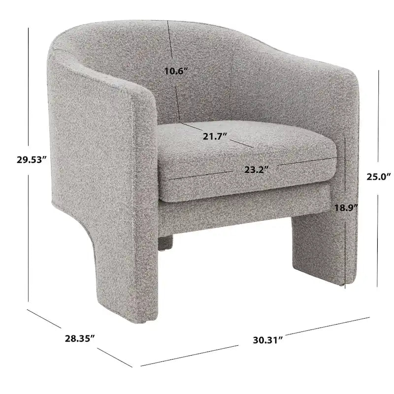 SAFAVIEH Couture Evchen Velvet Accent Chair - 30 W x 28 L x 30 H - 30Wx28Dx30H