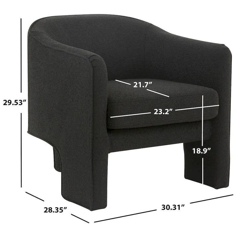 SAFAVIEH Couture Evchen Velvet Accent Chair - 30 W x 28 L x 30 H - 30Wx28Dx30H