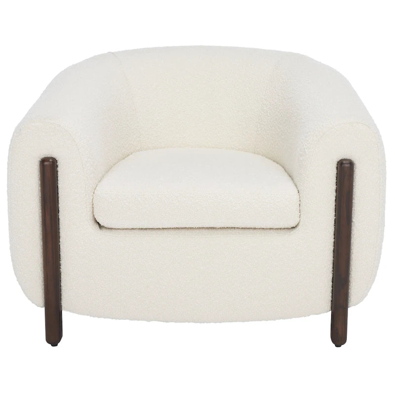 SAFAVIEH Couture Yauheniya Barrel Back Accent Chair - 38 In. W x 34 In. D x 28 In. H - 38Wx34Dx28H