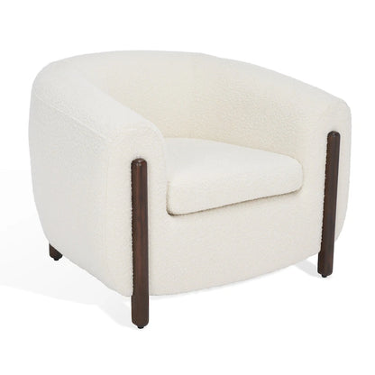 SAFAVIEH Couture Yauheniya Barrel Back Accent Chair - 38 In. W x 34 In. D x 28 In. H - 38Wx34Dx28H