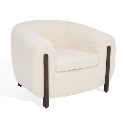 SAFAVIEH Couture Yauheniya Barrel Back Accent Chair - 38 In. W x 34 In. D x 28 In. H - 38Wx34Dx28H