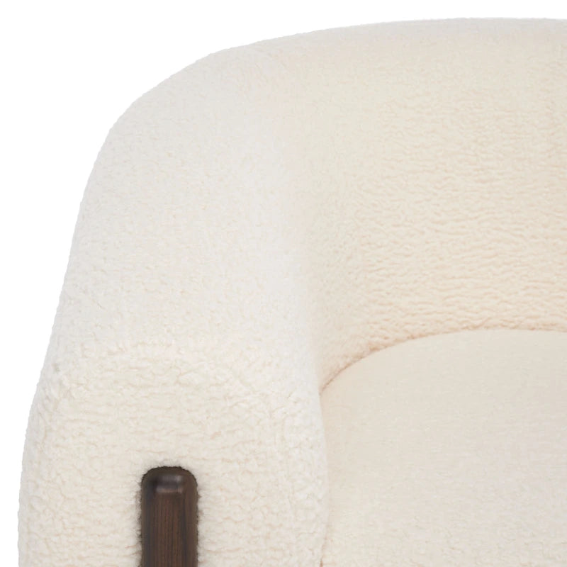 SAFAVIEH Couture Yauheniya Barrel Back Accent Chair - 38 In. W x 34 In. D x 28 In. H - 38Wx34Dx28H