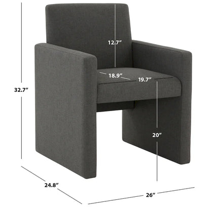 SAFAVIEH Couture Gunna Linen Arm Chair - 26 W x 25 D x 33 H - 26Wx25Dx33H
