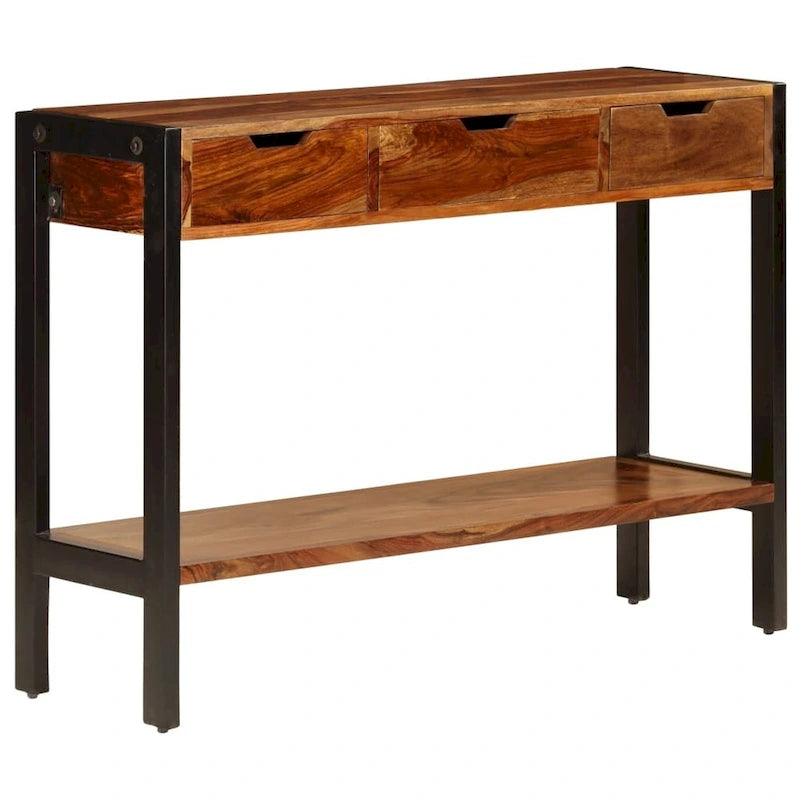 vidaXL Sideboard with 3 Drawers 43.3x13.8x29.5 Solid Sheesham Wood