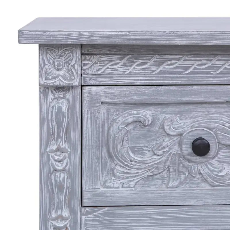 vidaXL Sideboard with 2 Drawers 35.4x11.8x23.6 Solid Mahogany Wood