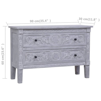 vidaXL Sideboard with 2 Drawers 35.4x11.8x23.6 Solid Mahogany Wood
