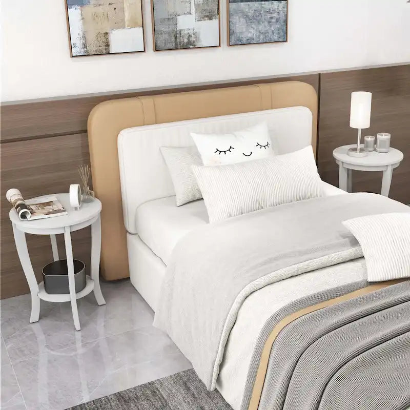 Costway 2 PCS 2-Tier End Table 18 Round Compact Sofa Side Nightstand - See Details