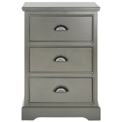 SAFAVIEH Claudine Grey 3-Drawer Storage Side Table - 17.7 x 13.8 x 26.8 - 18Wx14Dx26H