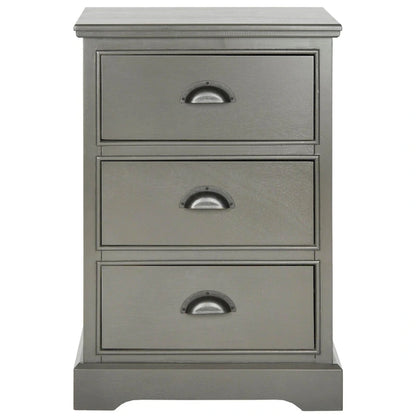 SAFAVIEH Claudine Grey 3-Drawer Storage Side Table - 17.7 x 13.8 x 26.8 - 18Wx14Dx26H