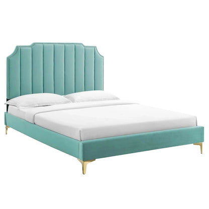 Colette King Performance Velvet Platform Bed