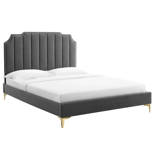 Colette King Performance Velvet Platform Bed