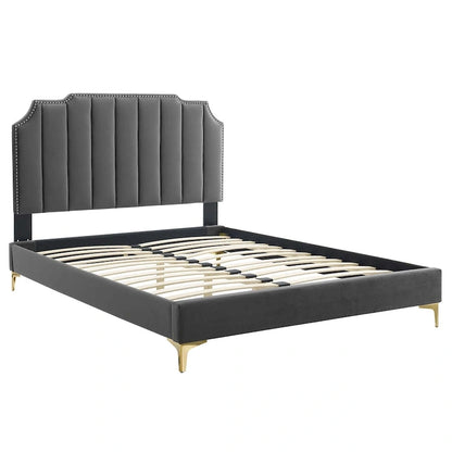Colette King Performance Velvet Platform Bed