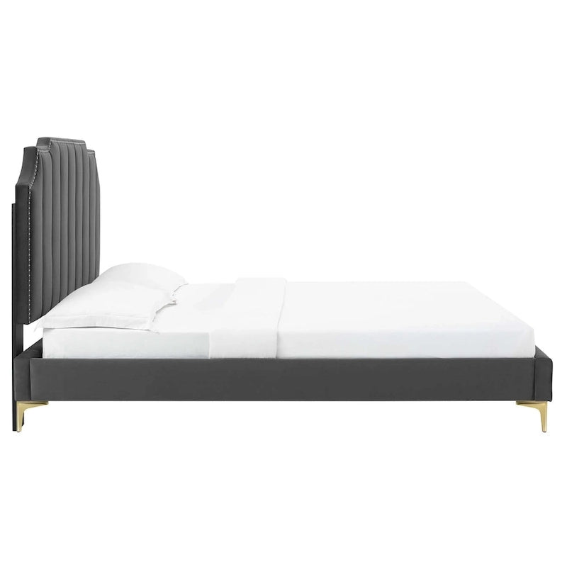 Colette King Performance Velvet Platform Bed