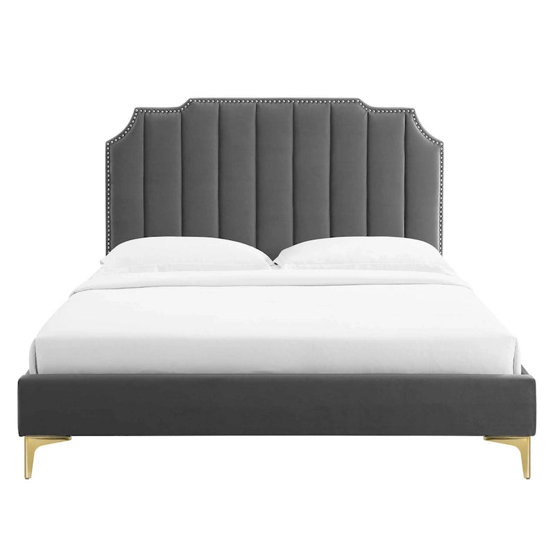 Colette King Performance Velvet Platform Bed