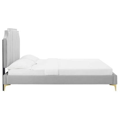 Colette King Performance Velvet Platform Bed