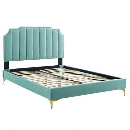 Colette King Performance Velvet Platform Bed