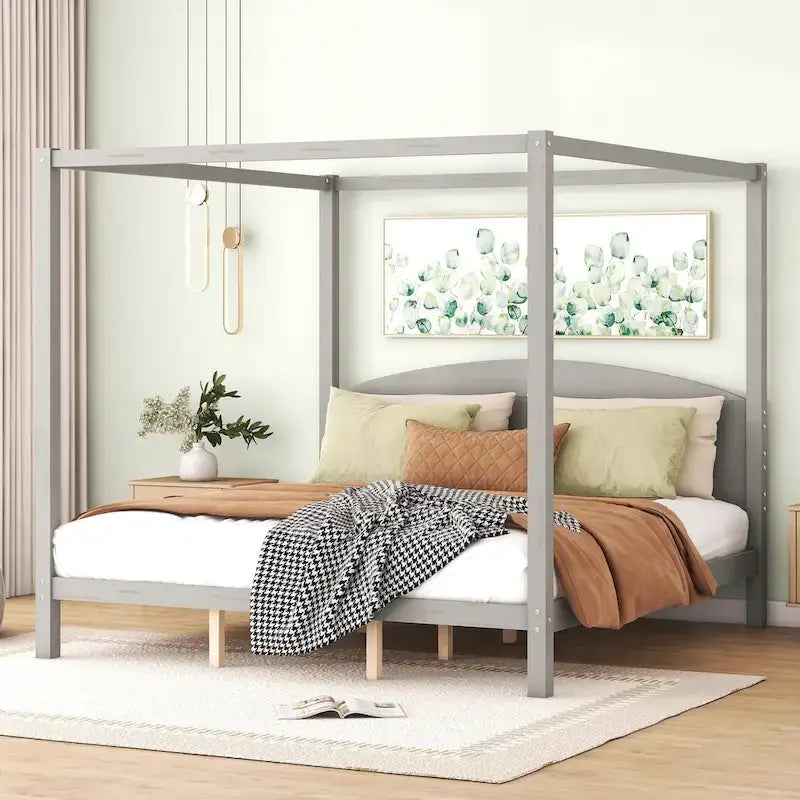King Size Canopy Platform Bed
