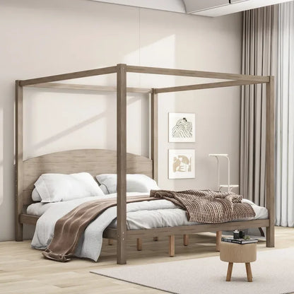 King Size Canopy Platform Bed